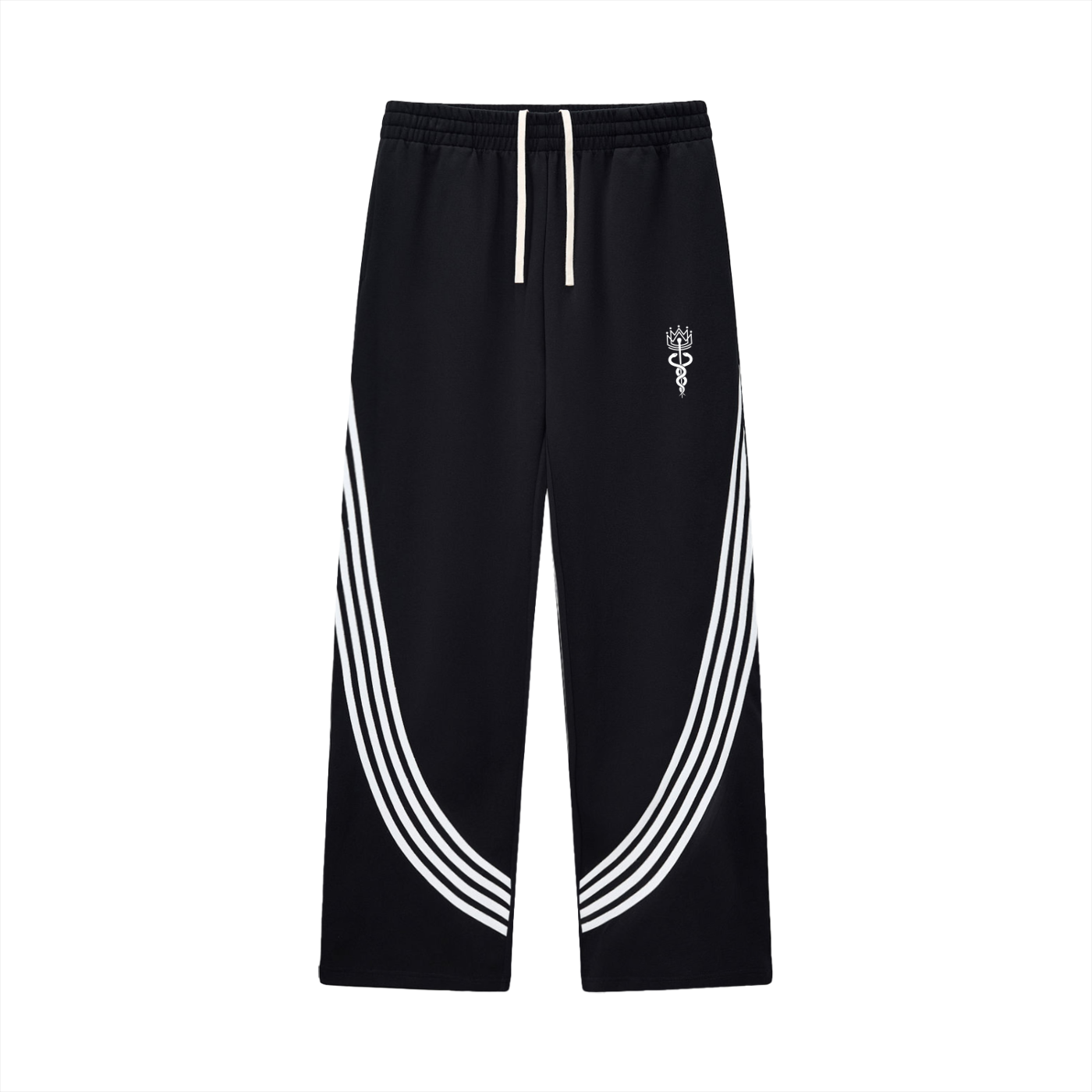 Mens Curved Stripe Straight Sweatpants