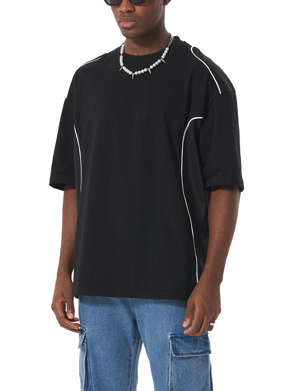 mens Piped Panel T-Shirt