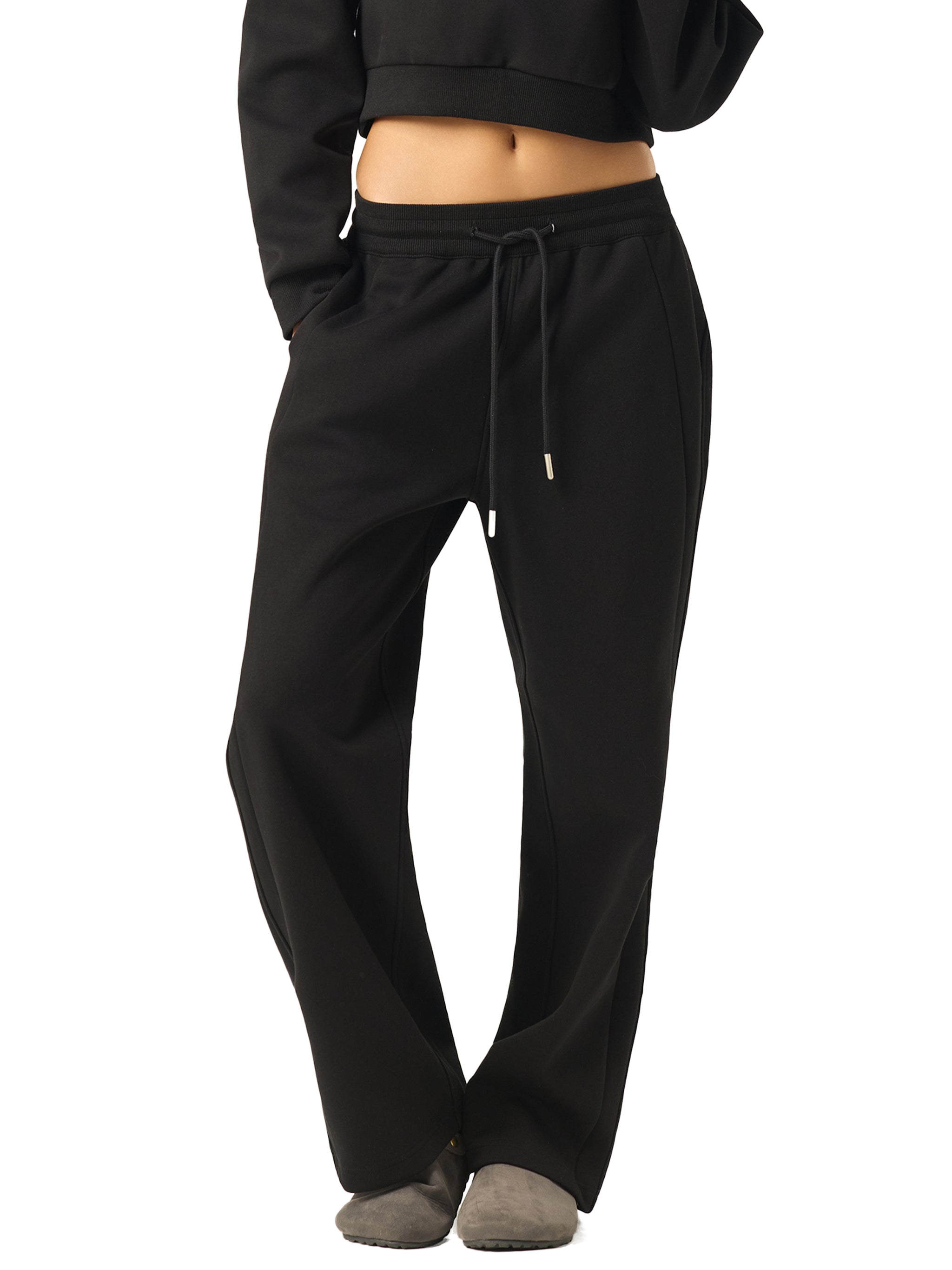 women Essential Drawstring Straight-Leg Sweatpants